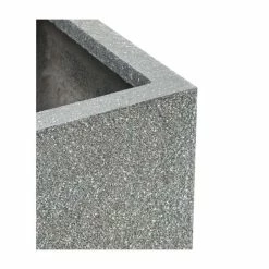 40cm Fibrecotta Kadamus Cube Planter in Dark Grey Meteor Texture -Cheap PLANTERS Store PP2407L add image 1 a775