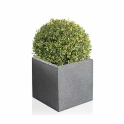 40cm Fibrecotta Kadamus Cube Planter in Dark Grey Meteor Texture -Cheap PLANTERS Store PP2407L add image 4 00df