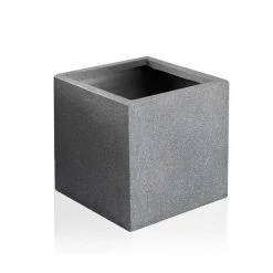 50cm Fibrecotta Kadamus Cube Planter in Dark Grey Meteor Texture -Cheap PLANTERS Store PP2407XL add image 4 b1a8
