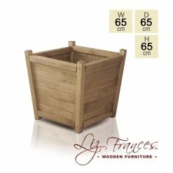 H65cm Wooden Tapered Planter by Liz Frances™