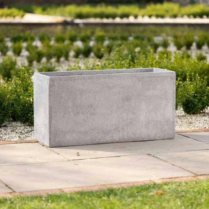 Trough 80cm Handmade Fiberstone Planter in Grey - Exclusive to Primrose 4 Trough 80cm Handmade Fiberstone Planter in Grey - Exclusive to Primrose - Image 4