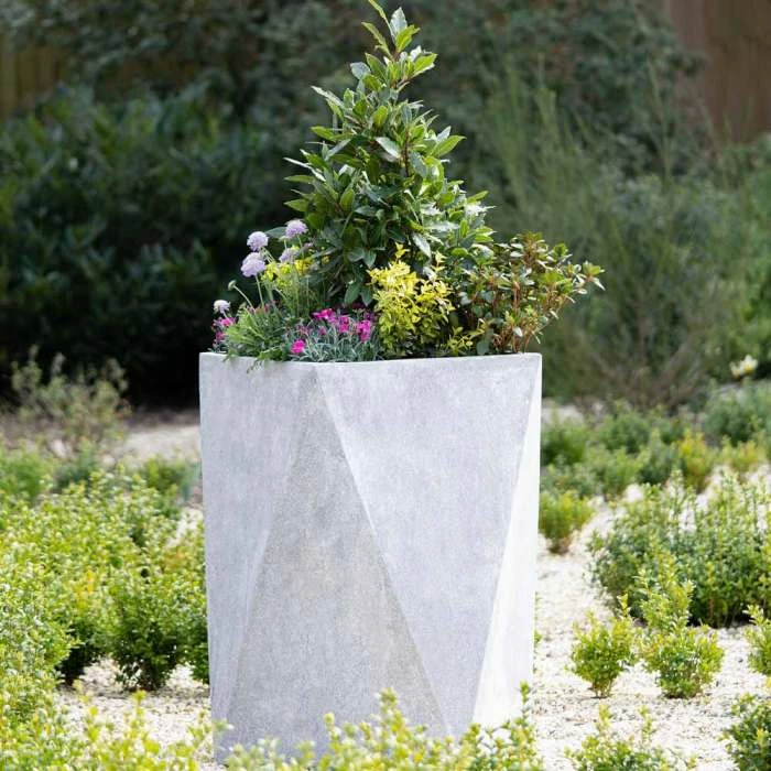 Hexagon 47cm Handmade Fiberstone Planter in Grey - Exclusive to Primrose 1 Hexagon 47cm Handmade Fiberstone Planter in Grey - Exclusive to Primrose