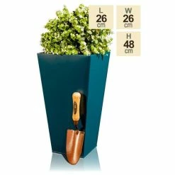H48cm Zinc Galvanised Teal Flared Square Planter - By Primrose™ -Cheap PLANTERS Store PP2640S 3da7