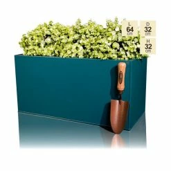 64cm Zinc Galvanised Teal Trough Planter - By Primrose™ 7 64cm Zinc Galvanised Teal Trough Planter - By Primrose™ -Cheap PLANTERS Store PP2641M main image no logo 3dd8