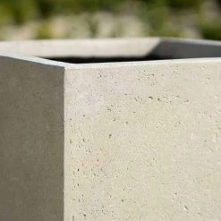 Cube 40cm Handmade Fiberstone Planter in Cream - Exclusive to Primrose -Cheap PLANTERS Store PP26CRML PP26CRMM 3 f84f
