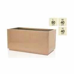 80cm Zinc Galvanised Kick-Bottom Trough Planter in Copper by Primrose™ -Cheap PLANTERS Store PP2827M main image f5dd