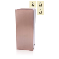 H75cm Zinc Galvanised Tall Copper Cube Planter With Insert - By Primrose™ -Cheap PLANTERS Store PP2828MI main image 0a87