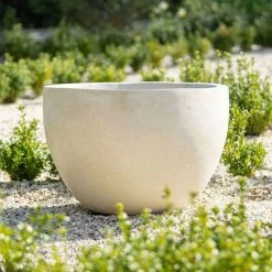 Round 60cm Handmade Fiberstone Planter in Cream - Exclusive to Primrose -Cheap PLANTERS Store PP28CRM 2 17b6