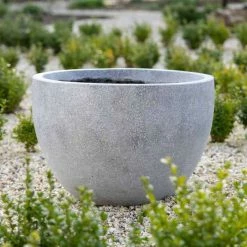 Round 60cm Handmade Fiberstone Planter in Grey - Exclusive to Primrose -Cheap PLANTERS Store PP28GRY 2 822e