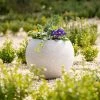 Sphere 32cm Handmade Fiberstone Planter in Grey - Exclusive to Primrose