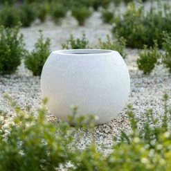 Sphere 32cm Handmade Fiberstone Planter in White - Exclusive to Primrose -Cheap PLANTERS Store PP29WHT 3 6904