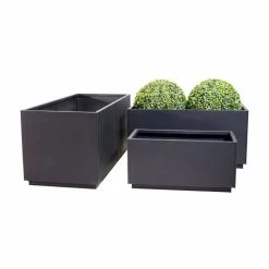 60cm Zinc Galvanised Kick-Bottom Trough Planter in Black by Primrose™ 13 60cm Zinc Galvanised Kick-Bottom Trough Planter in Black by Primrose™ -Cheap PLANTERS Store PP3006S add image 5 36ec