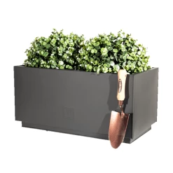 60cm Zinc Galvanised Kick-Bottom Trough Planter in Black by Primrose™ 15 60cm Zinc Galvanised Kick-Bottom Trough Planter in Black by Primrose™ -Cheap PLANTERS Store PP3006S feed image 11ce