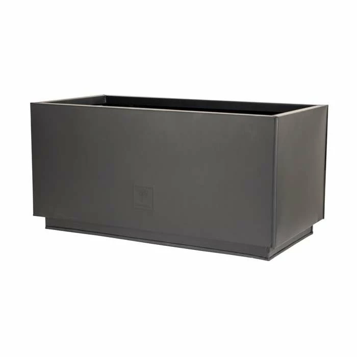 60cm Zinc Galvanised Kick-Bottom Trough Planter in Black by Primrose™ 1 60cm Zinc Galvanised Kick-Bottom Trough Planter in Black by Primrose™