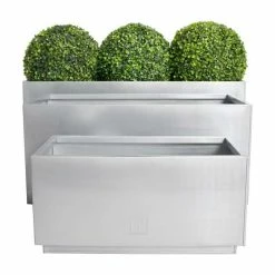 60cm Zinc Galvanised Kick-Bottom Trough Planter in Silver by Primrose™ -Cheap PLANTERS Store PP3007S add image 5 85a4
