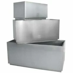 60cm Zinc Galvanised Kick-Bottom Trough Planter in Silver by Primrose™ -Cheap PLANTERS Store PP3007S add image 6 d624