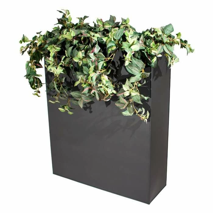 H90cm Black Zinc Tall Trough Planter with Insert - By Primrose™ 3 H90cm Black Zinc Tall Trough Planter with Insert - By Primrose™ - Image 3