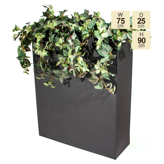 H90cm Black Zinc Tall Trough Planter with Insert - By Primrose™ 7 H90cm Black Zinc Tall Trough Planter with Insert - By Primrose™ - Image 7