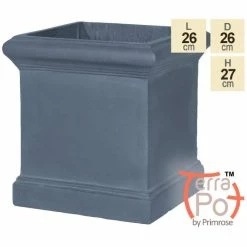 H27cm Blenheim Lead Effect Cube Pot - By Terra Potâ„¢