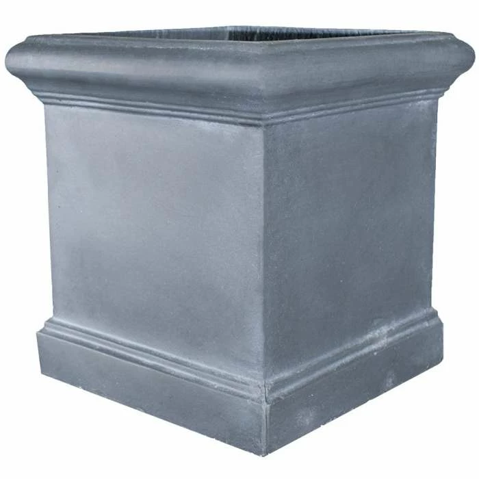 36cm Terracotta Fibrecotta Blenheim Lead Effect Cube Planter by Terra Pot 4 36cm Terracotta Fibrecotta Blenheim Lead Effect Cube Planter by Terra Pot - Image 4