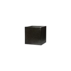 40cm Poly Resin Cube Planter in Black