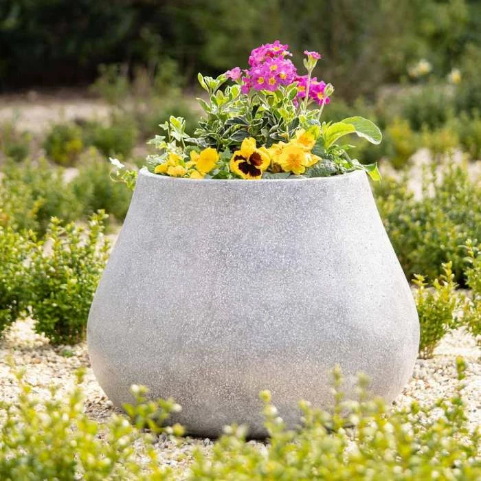 Oval 50cm Handmade Fiberstone Planter in Grey - Exclusive to Primrose 1 Oval 50cm Handmade Fiberstone Planter in Grey - Exclusive to Primrose
