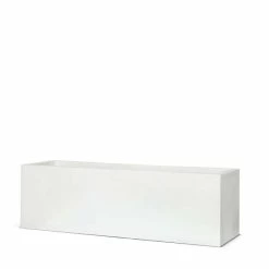 73cm Cadix Poly Resin Low Rectangular Planter in White
