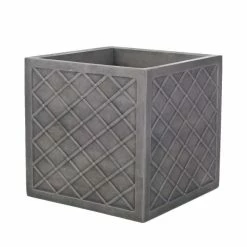 38cm Lazio Planter in Pewter Finish
