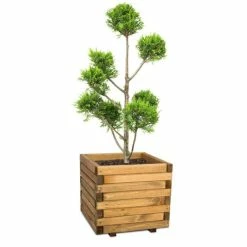 42cm Small Wooden Pine Raised Cube Planter -Cheap PLANTERS Store PP3421 add image 2 b2b3