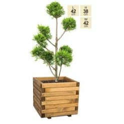 42cm Small Wooden Pine Raised Cube Planter -Cheap PLANTERS Store PP3421 main image 4cd5