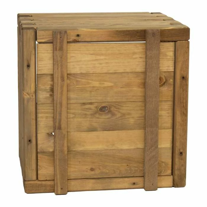 60cm Large Wooden Pine Raised Cube Planter 4 60cm Large Wooden Pine Raised Cube Planter - Image 4