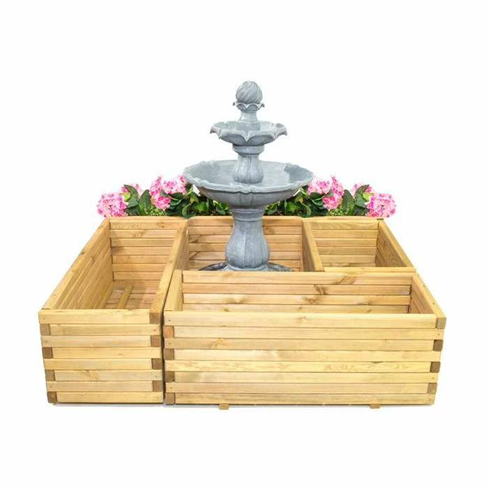 60cm Large Wooden Pine Raised Cube Planter 6 60cm Large Wooden Pine Raised Cube Planter - Image 6