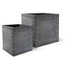 61cm Cromwell Cube Planter in Antique Faux Lead - Medium