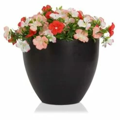 D32cm Light Polystone Large Egg Shape Planter in Black 9 D32cm Light Polystone Large Egg Shape Planter in Black -Cheap PLANTERS Store PP3914 add image 3 0653