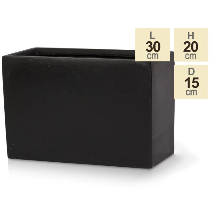 30cm Light Polystone Small Trough Pot in Black 6 30cm Light Polystone Small Trough Pot in Black - Image 6