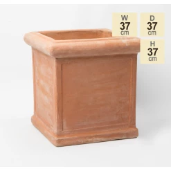 D37cm Medium Terracotta Cube Planter -Cheap PLANTERS Store PP3953 main image eb08