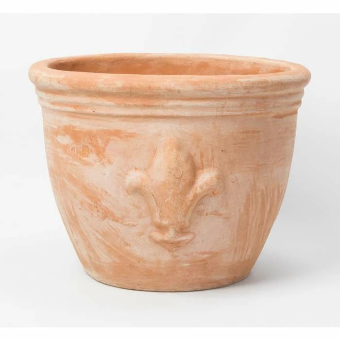 D30cm Terracotta Pot With Fleur De Lis 2 D30cm Terracotta Pot With Fleur De Lis - Image 2