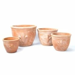 D38.5cm Terracotta Planter With Fleur De Lis -Cheap PLANTERS Store PP3965 add image 4 c168