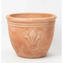 D47cm Terracotta Planter With Fleur De Lis -Cheap PLANTERS Store PP3966 feed image ba05