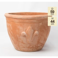 D59cm Terracotta Planter With Fleur De Lis -Cheap PLANTERS Store PP3967 main image ea28