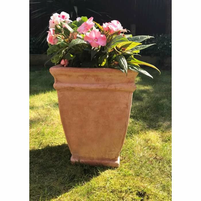 H59cm Terracotta Tapered Cube Planter 5 H59cm Terracotta Tapered Cube Planter - Image 5