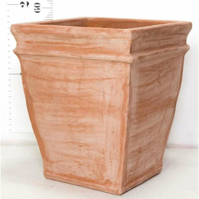 H59cm Terracotta Tapered Cube Planter 1 H59cm Terracotta Tapered Cube Planter