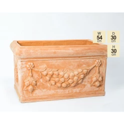 W54cm Small Terracotta Trough With Detail -Cheap PLANTERS Store PP3977 main image 61f2