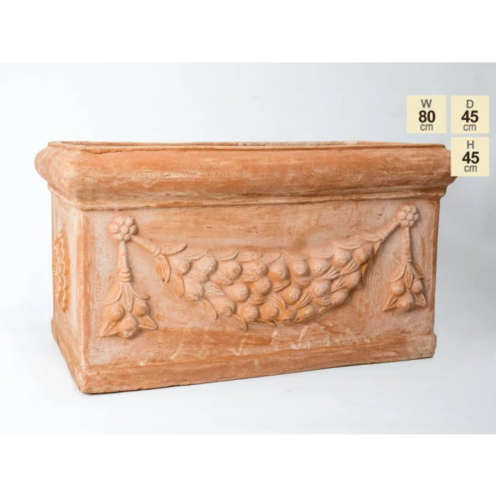 W80cm Large Terracotta Trough With Detail 7 W80cm Large Terracotta Trough With Detail - Image 7