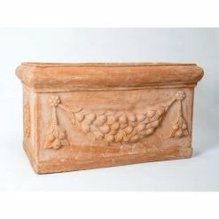W80cm Large Terracotta Trough With Detail