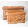 Terracotta Troughs With Detail - Mixed Set of 2 - 54/80cm