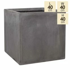 40cm Fibrecotta Cement Large Cube Planter 13 40cm Fibrecotta Cement Large Cube Planter -Cheap PLANTERS Store PP4041L main image 1 7b2f