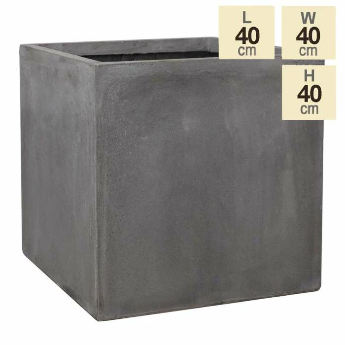 40cm Fibrecotta Cement Large Cube Planter 7 40cm Fibrecotta Cement Large Cube Planter - Image 7