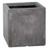 23cm Fibrecotta Small Cement Finish Cube Pot