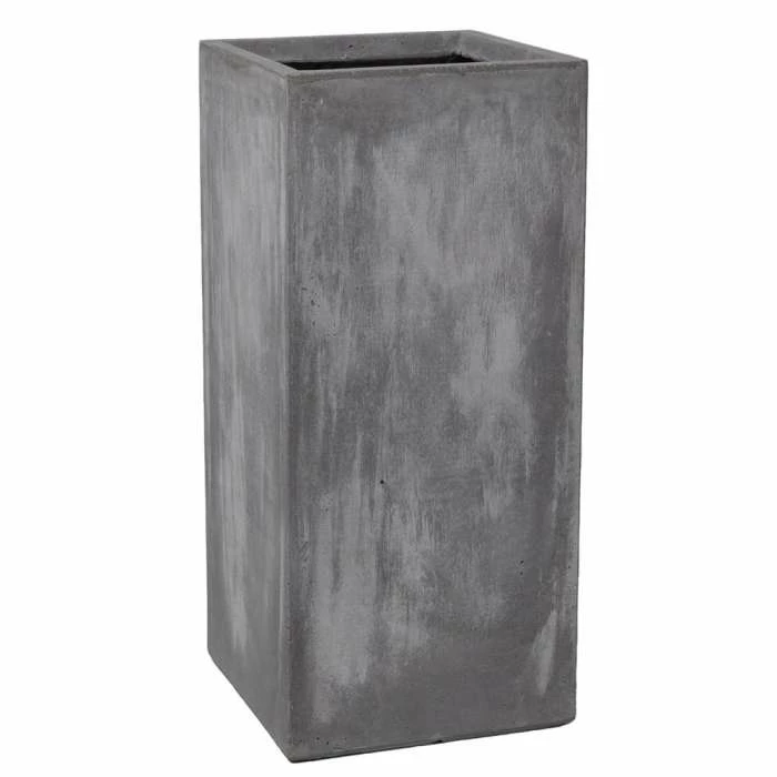 60cm Fibrecotta Cement Finish Tall Cube Planter 1 60cm Fibrecotta Cement Finish Tall Cube Planter